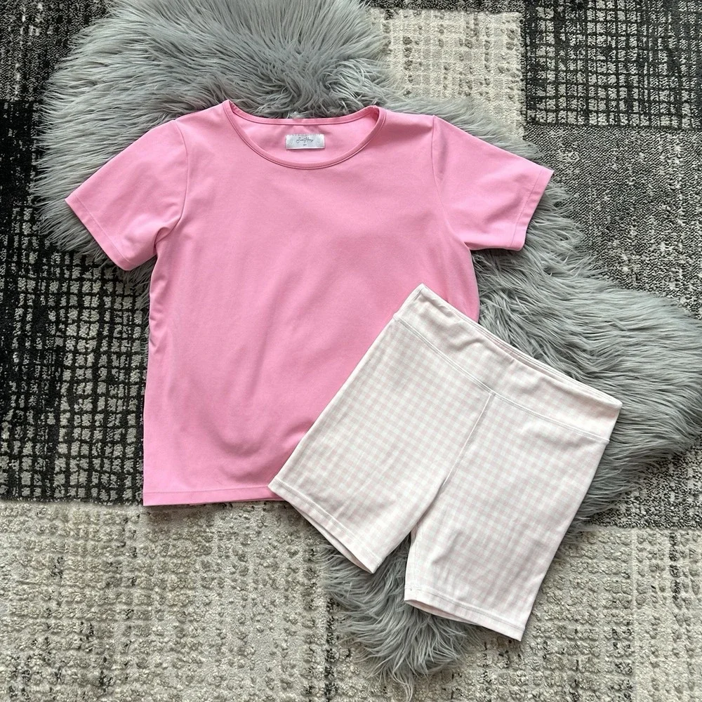 Sweet Honey Girls‎ Pink Gingham Activewear Lounge Set Size 14Y